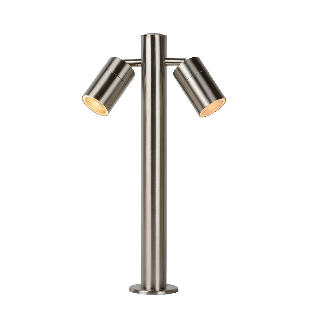 ARNE-LED outdoor bollard 2xGU10 Satin Chrome (Lucide)