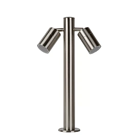 ARNE-LED outdoor bollard 2xGU10 Satin Chrome (Lucide)