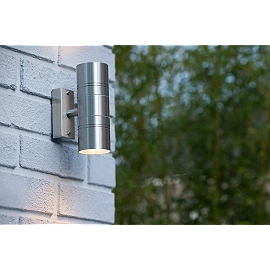 ARNE-LED outdoor wall light 2xGU10 Satin Chrome (Lucide)