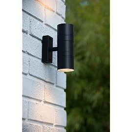 ARNE-LED outdoor wall spotlight 2xGU10 Black (Lucide)
