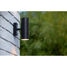 ARNE-LED outdoor wall spotlight 2xGU10 Black (Lucide)