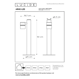 ARNE-LED bollard light LED GU10 1x5W black (Lucide)
