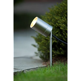 ARNE-LED garden spotlight LED GU10 1x5W satin chrome (Lucide)