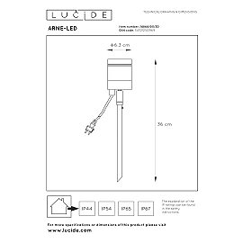 ARNE-LED outdoor garden spotlight 1xGU10 Black (Lucide)