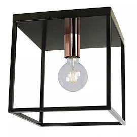 ARTHUR Flush ceiling light 25 cm 1xE27 black / copper (Lucide)