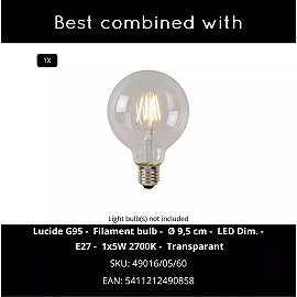 ARTHUR Table lamp 26x26 cm 1xE27 black (Lucide)