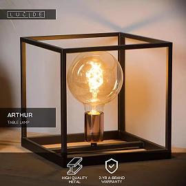 ARTHUR Table lamp 26x26 cm 1xE27 black (Lucide)