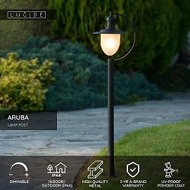 ARUBA lamp post Ø25 cm 1xE27 black (Lucide)
