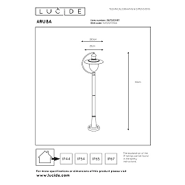 ARUBA lamp post Ø25 cm 1xE27 rust brown (Lucide)