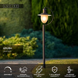 ARUBA lamp post Ø25 cm 1xE27 rust brown (Lucide)