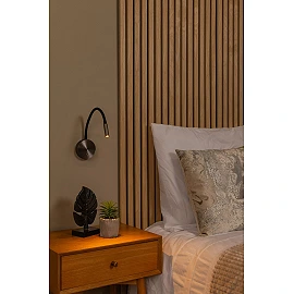 ASJA rechargeable LED wall reading light 3 W 2700 K grey iron (Lucide)