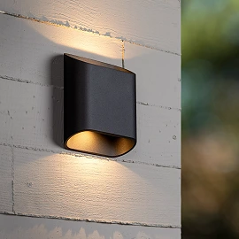 ATILA outdoor wall light LED 2x5W 2700K black (Lucide)