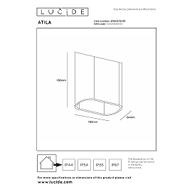 ATILA outdoor wall light LED 2x5W 2700K black (Lucide)