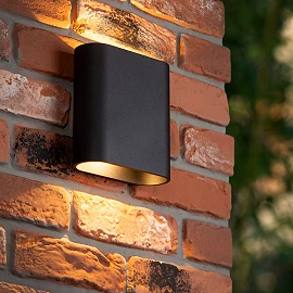 ATILA outdoor wall light LED 2x5W 2700K black (Lucide)