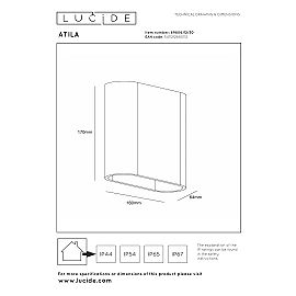 ATILA outdoor wall light LED 2x5W 2700K black (Lucide)