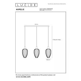 AURELIE piekaramā lampa 3 x GU10 MR11 zelta (Lucide)