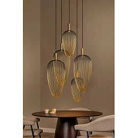 AURELIE piekaramā lampa 5 x GU10 MR11 zelta augstiem griestiem (Lucide)