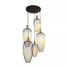 AURELIE piekaramā lampa 5 x GU10 MR11 zelta augstiem griestiem (Lucide)