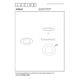 AXELLE round LED ceiling light 24 W 2700 K white (Lucide)
