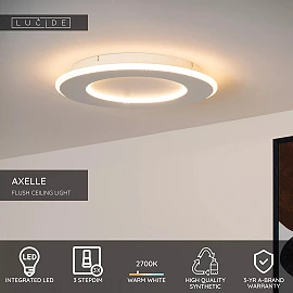 AXELLE round LED ceiling light 24 W 2700 K white (Lucide)