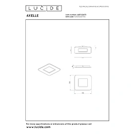 AXELLE square LED ceiling light 24 W 2700 K white (Lucide)