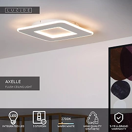 AXELLE square LED ceiling light 24 W 2700 K white (Lucide)