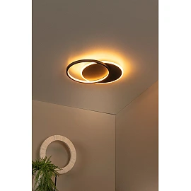 AXELLE round LED ceiling light 24 W 2700 K black (Lucide)