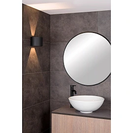 AXI Bathroom wall spotlight 2x3.5W Integrated LED IP54 Black (Lucide)