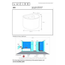 AXI Bathroom wall spotlight 2x3.5W Integrated LED IP54 Black (Lucide)