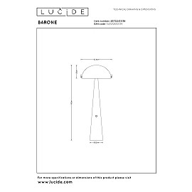 BARONE floor lamp Ø 52.6 cm 1xE27 Cream (Lucide)