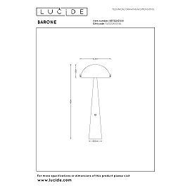BARONE floor lamp Ø 52.6 cm 1xE27 Taupe (Lucide)