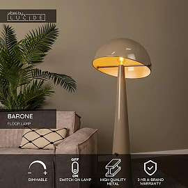 BARONE floor lamp Ø 52.6 cm 1xE27 Taupe (Lucide)