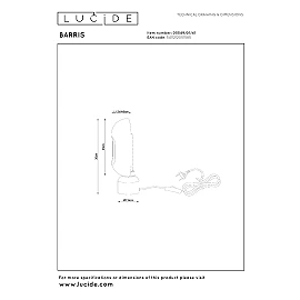 BARRIS Table lamp 39x32 cm 1xE27 taupe (Lucide)
