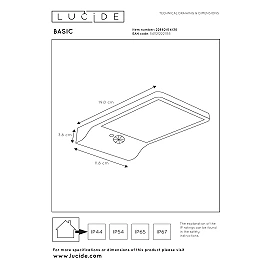 BASIC outdoor wall light LED 1x3W 2700K black (Lucide)
