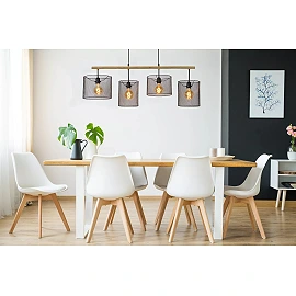 BASKETT pendant light 4xE27 Black (Lucide)