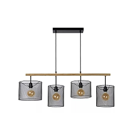 BASKETT pendant light 4xE27 Black (Lucide)