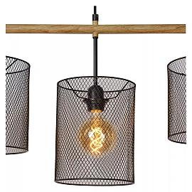 BASKETT pendant light 4xE27 Black (Lucide)