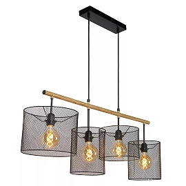 BASKETT pendant light 4xE27 Black (Lucide)