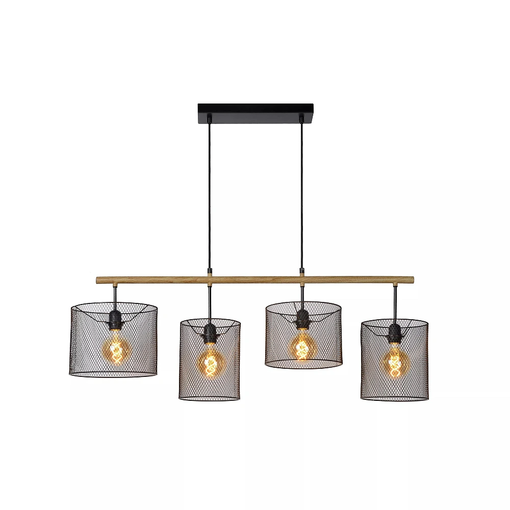 BASKETT pendant light 4xE27 Black (Lucide)