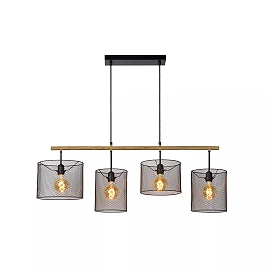 BASKETT pendant light 4xE27 Black (Lucide)