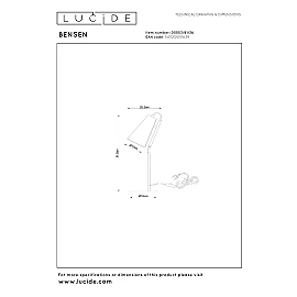 BENSEN Table lamp 1xE14 grey (Lucide)