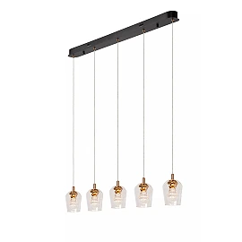 BERLIANE Pendant light LED dim 5x4W 2700K Transparent (Lucide)