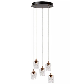 BERLIANE Pendant light LED dim 5x4W 2700K Transparent (Lucide)