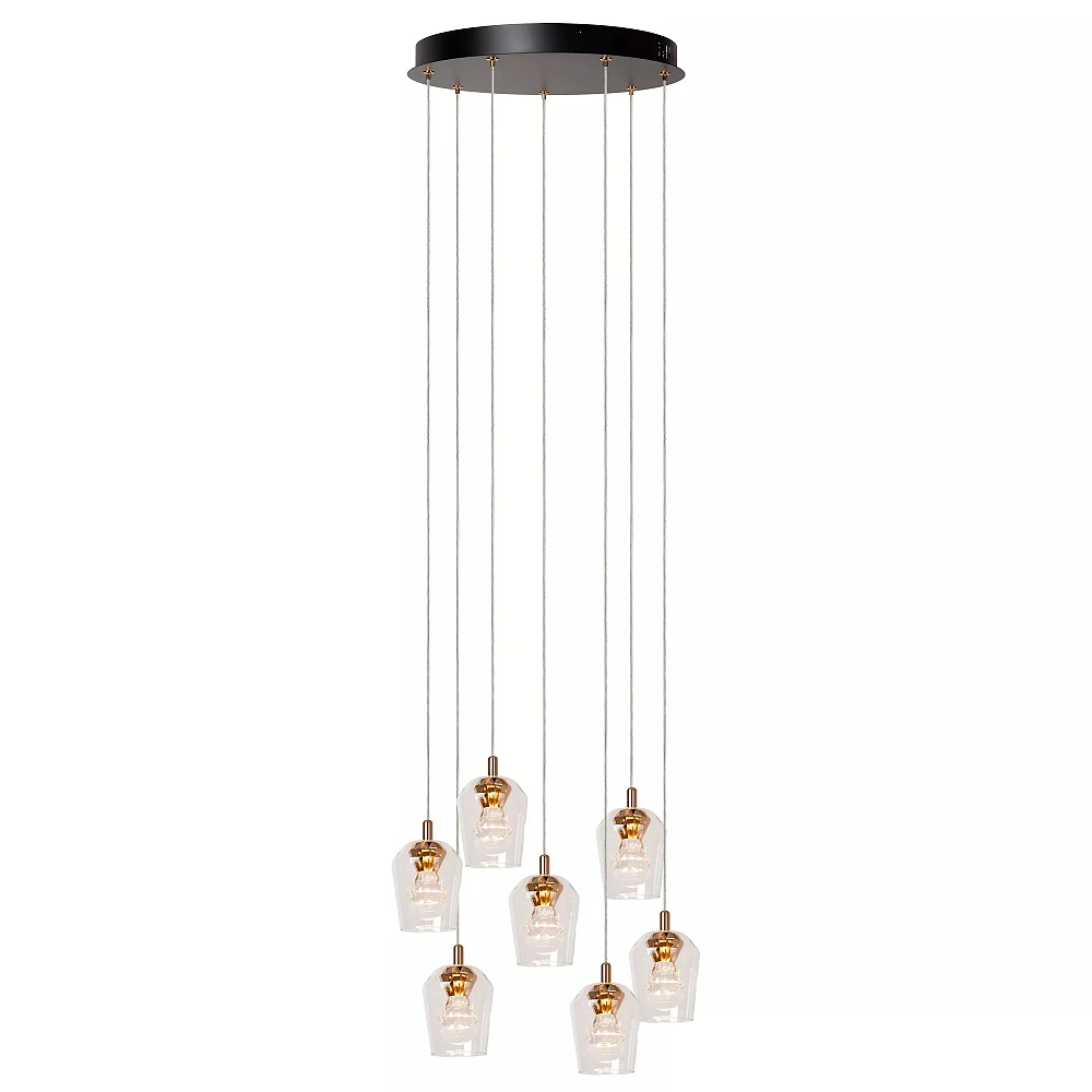 BERLIANE Pendant light LED dim 7x4W 2700K Transparent (Lucide)