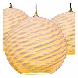 BINA piekaramā lampa Ø40 cm 3 x E27 balta porcelāna (Lucide)