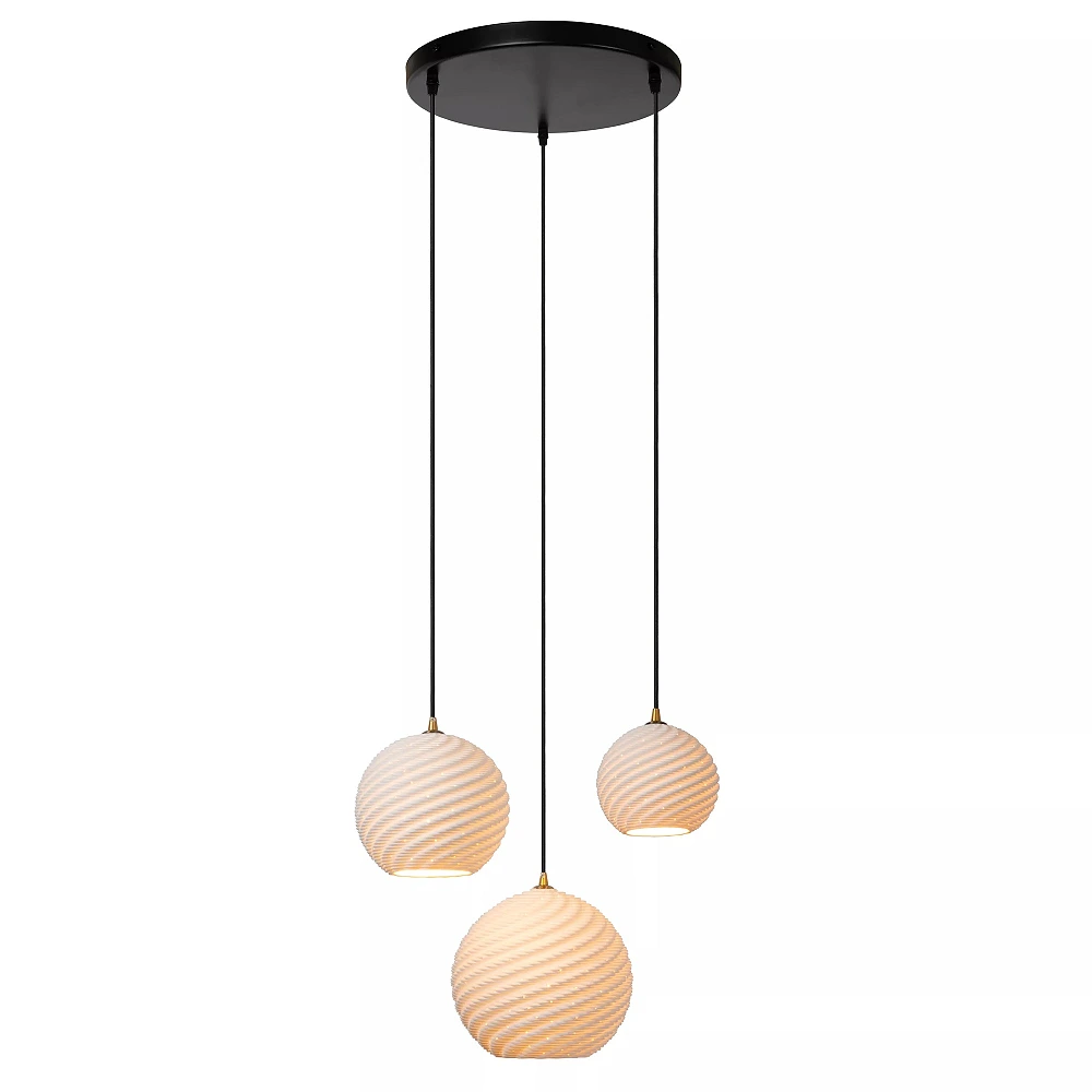 BINA piekaramā lampa Ø40 cm 3 x E27 balta porcelāna (Lucide)