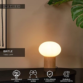 BIRTLE galda lampa 20x20 cm 1xG9 opāla (Lucide)