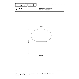 BIRTLE galda lampa 25x25 cm 1xG9 opāla (Lucide)