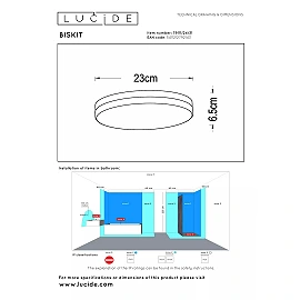 BISKIT bathroom ceiling light with microwave motion sensor, integrated LED, 12 W, 700 lm, 2700 K, white (Lucide)