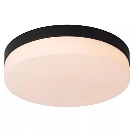 BISKIT vannas istabas griestu lampa ar mikroviļņu kustības sensoru, integrēts LED, 18 W, 1150 lm, 2700 K, melna (Lucide)